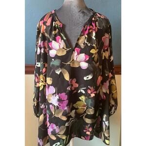 Ava and Viv 3X Business Casual Floral Multicolor Blouse​